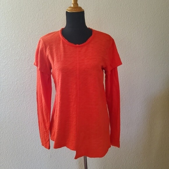 Wilt Asymmetrical Long Sleeve Tee Top Red New